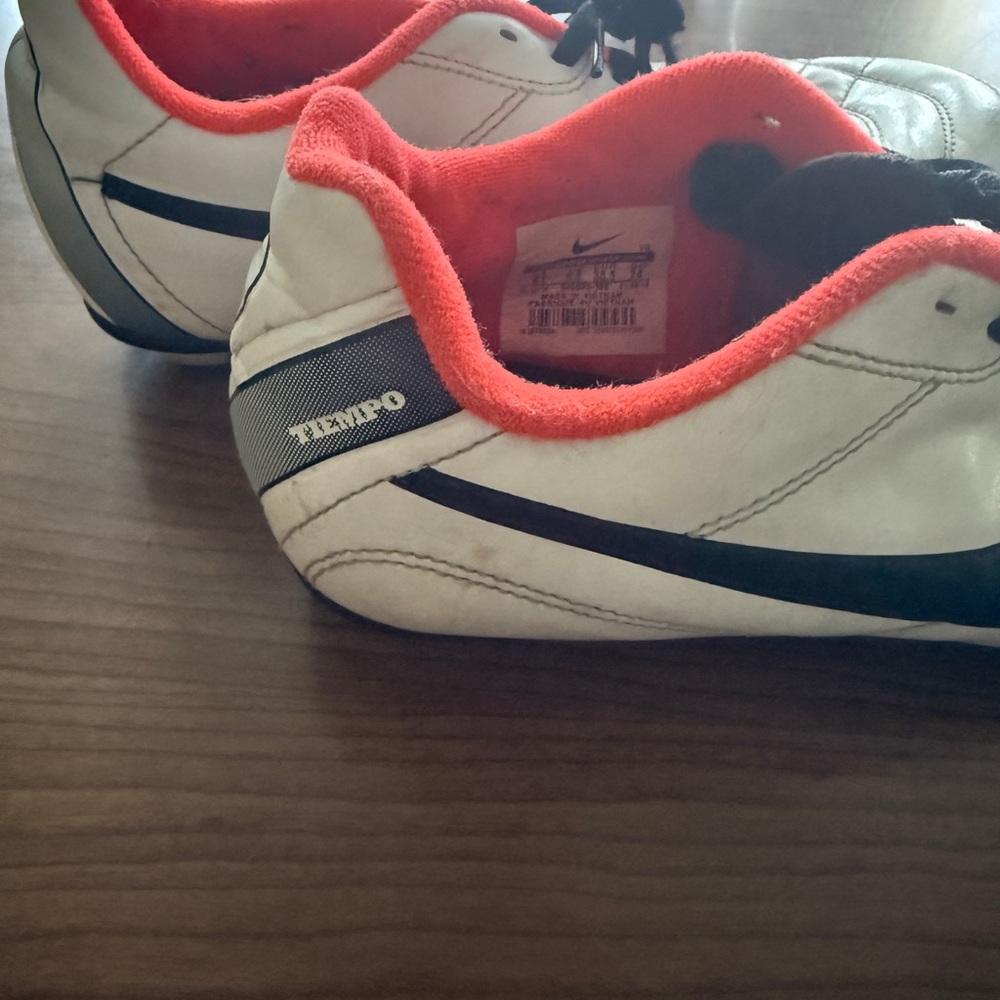 Nike Tiempo White and Black Soccer Cleats